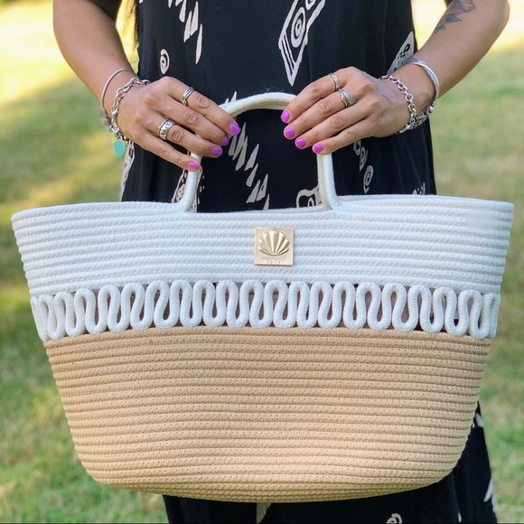 CAYMAN ISLAND Roped Woven Tote - Short Strap - Picture 4 of 6